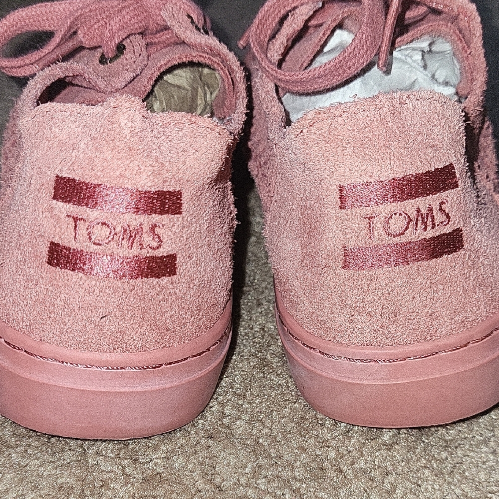 Toms Pink Suede Sneakers with Textured Weave - Picture 11 of 13